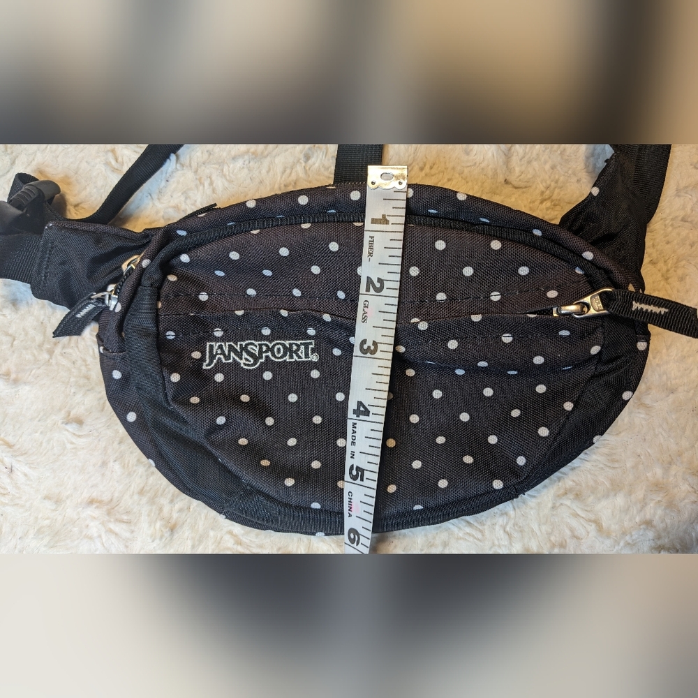 JanSport Brown and White Polka Dot Belt Bag - Picture 7 of 7